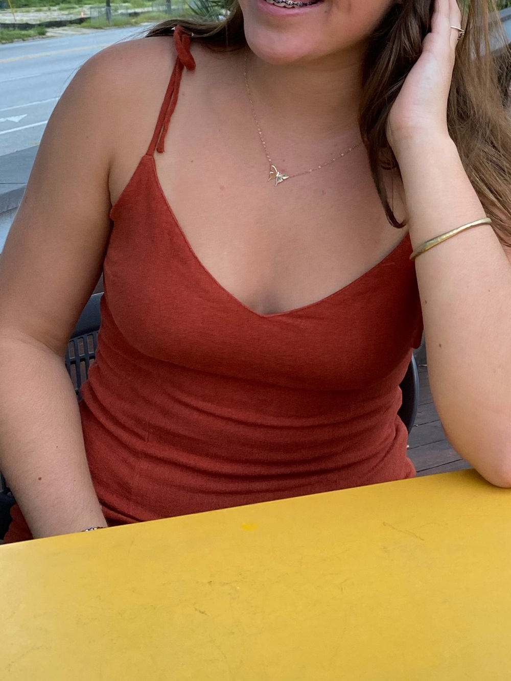 Abercrombie & Fitch Rust Red V-Neck Slip Dress - Picture 5 of 6
